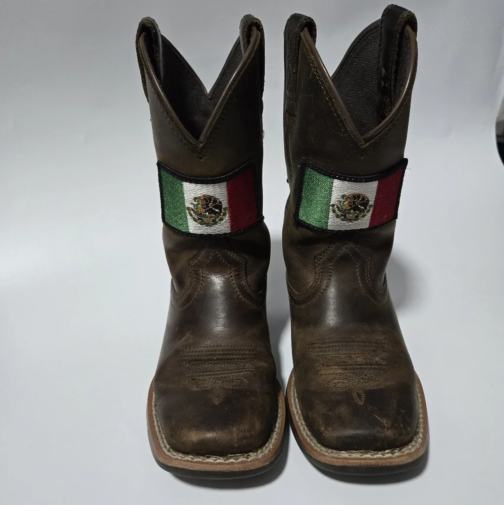 Ariat Orgullo Mexicano II Boots Size 9 Leather Upper Mexican Flag Heritage Pride